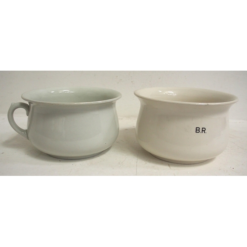 504 - LMS & BR chamber pots, BR example by Adams Ironstone, both in good serviceable condition. (2) (A1) (... 