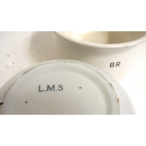 504 - LMS & BR chamber pots, BR example by Adams Ironstone, both in good serviceable condition. (2) (A1) (... 