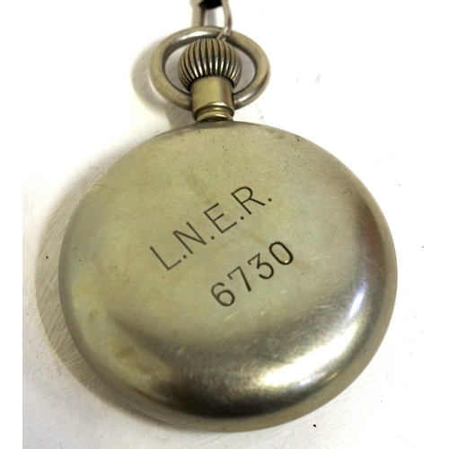 51 - London North Eastern Railway pocket watch by Selex, rear of case engraved 