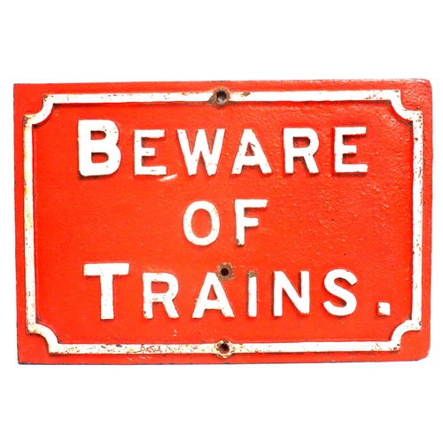 533 - Midland Rly C/I Beware of Trains notice, 22½