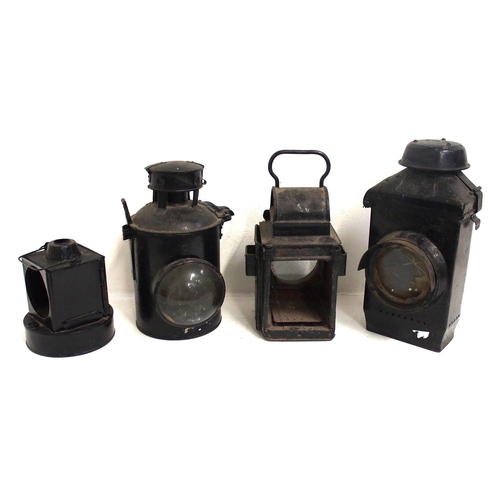 549 - Four lamps for restoration repair - BR(W) signal lamp case & reservoir, Adlake signal lamp, Guards v... 