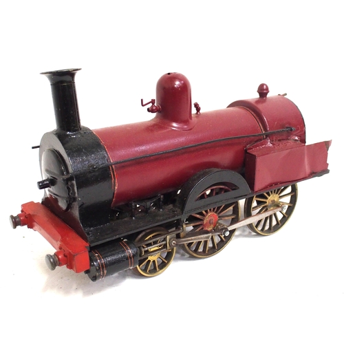 553 - Model 2-4-0 locomotive constructed of steel / tinplate, working motion, static display, 16