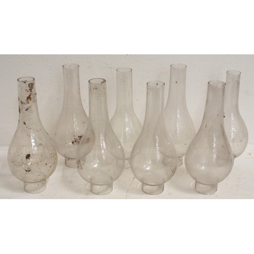 596 - Assorted glass oil lamp flues/chimneys - 1¾