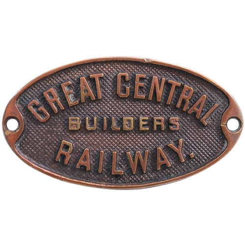 601 - Great Central Railway Builders, cast brass plate, 3