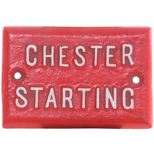 603 - LNWR lever backplate, CHESTER STARTING, cast iron, 5½