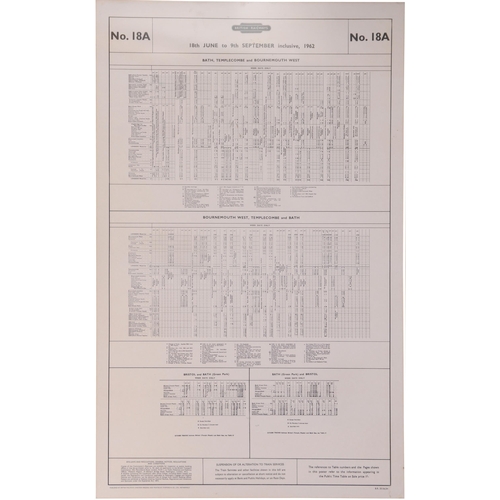 605 - BR(W) double royal poster timetable, S&D route Bath-Templecombe-Barmouth West (and branches) June-Se... 