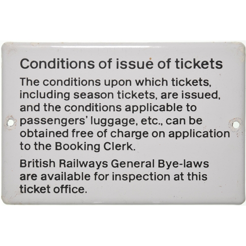 618 - BR Ticket Conditions notice, black and white enamel, (f/f), 6