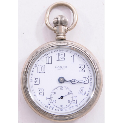 639 - LPTB pocket watch by Lanco, the back of the case marked LPTB 2088, runs when wound.