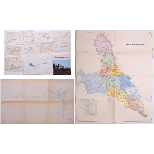 641 - Maps/plans, Rugby-Aylesbury OS, shows route and land for disposal, Buxton, LMR Traffic Organisation ... 