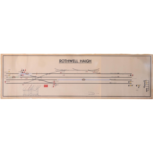 643 - Signal box diagram, ROTHWELL HAIGH, showing lines to Normanton and Leeds, four tracks, sidings, etc,... 