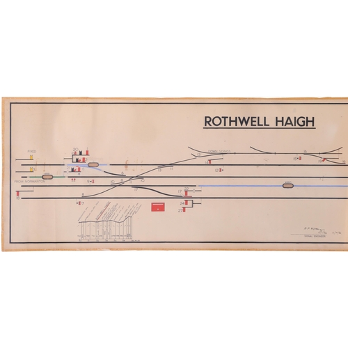 643 - Signal box diagram, ROTHWELL HAIGH, showing lines to Normanton and Leeds, four tracks, sidings, etc,... 