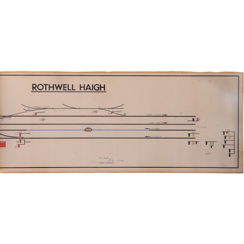 643 - Signal box diagram, ROTHWELL HAIGH, showing lines to Normanton and Leeds, four tracks, sidings, etc,... 