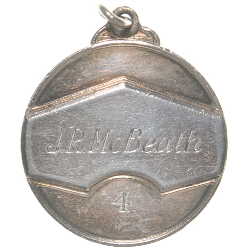 653 - Director's pass, BRB, J R McBeath, 4, silver with Lion and Wheel emblem.