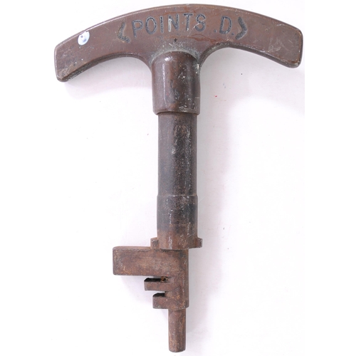 669 - Midland Railway ground frame key, brass head inscribed TRANSMITTING KEY B / (POINTS D), 7