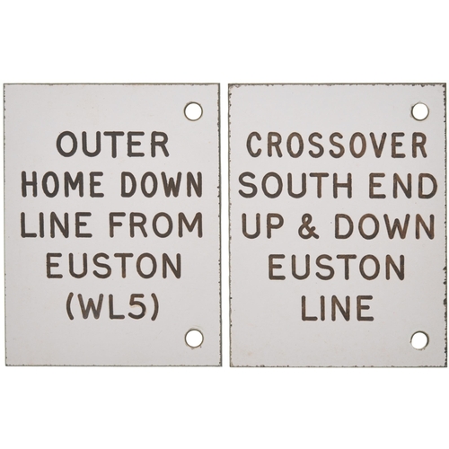 690 - Lever plates, wordings include St Pancras Jcn, North London Line, Euston, Brondesbury, Broad St, etc... 