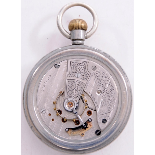 697 - SECR pocket watch, American Waltham Watch Co, the back of the case marked SE&CR 1261, runs when woun... 