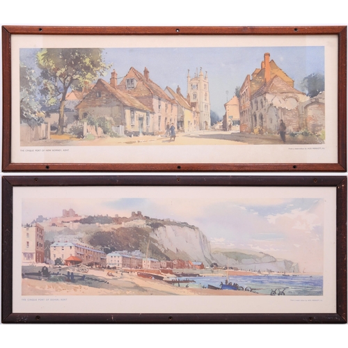 698 - Carriage prints, CINQUE PORT, NEW ROMNEY, DOVER, by Jack Merriott, framed in the original style. (2)