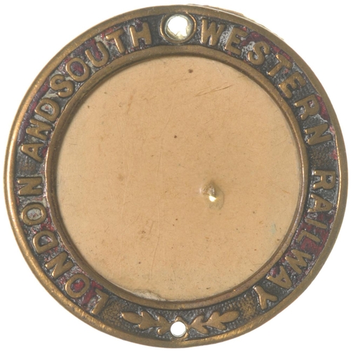 700 - LSWR season ticket holder, brass, 1½