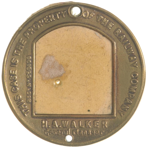 700 - LSWR season ticket holder, brass, 1½