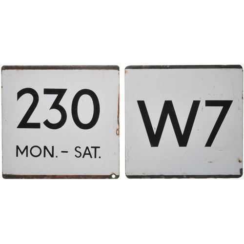 713 - LT E plates, 230 MON-SAT and W7, each enamel 5