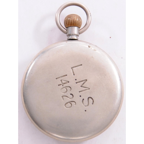 720 - LMS pocket watch, the back marked LMS 14626, non-running.