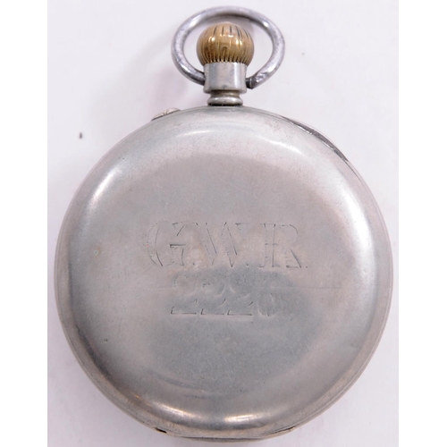 742 - GWR pocket watch by Barry and Sons, Cardiff, GWR 2226 on the back of the case, GWR on the face, runs... 