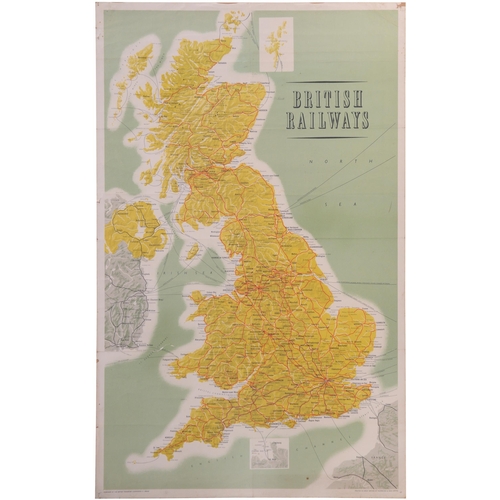 755 - BR double royal poster, GENERAL SYSTEM MAP, 1962, rolled with folds, some edge nicks, repair at left... 