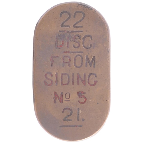 759 - Furness Railway lever plates from Plumpton Junction, engraved brass, as shown. (5)