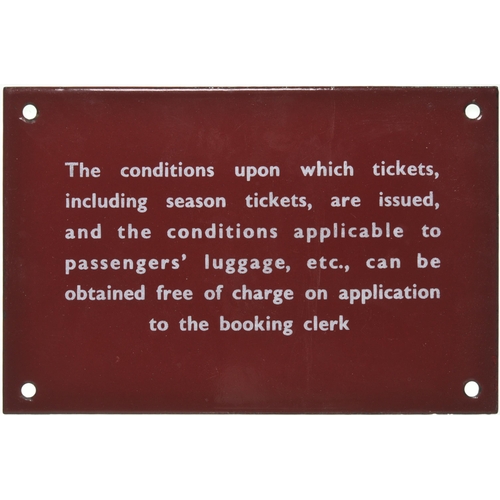 777 - BR(M) Ticket Conditions notice, enamel, 6