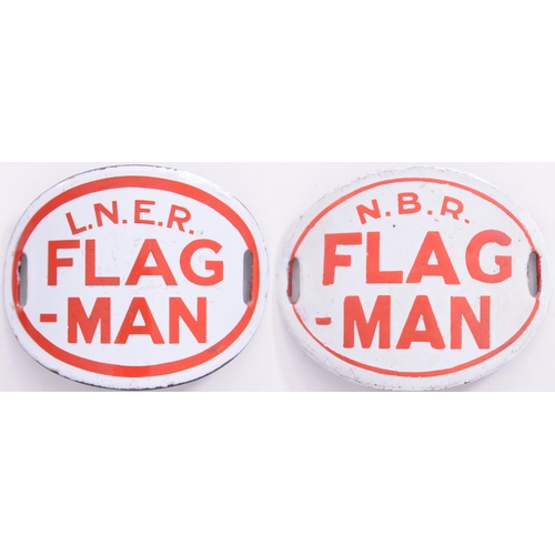 781 - Armbands, N.B.R, FLAG-MAN, + L.N.E.R, FLAG-MAN, enamel. (2)