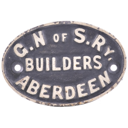 789 - Wagonplate, G.N. of S. Ry BUILDERS, ABERDEEN, cast iron, 6