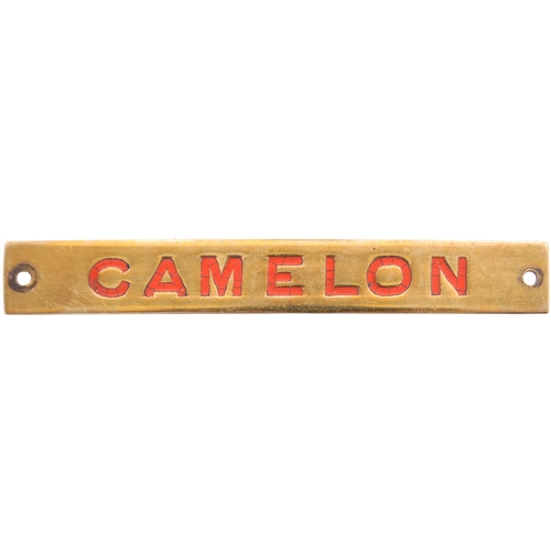 804 - NBR signal instrument plate, CAMELON, a box at Falkirk, engraved brass, length 5