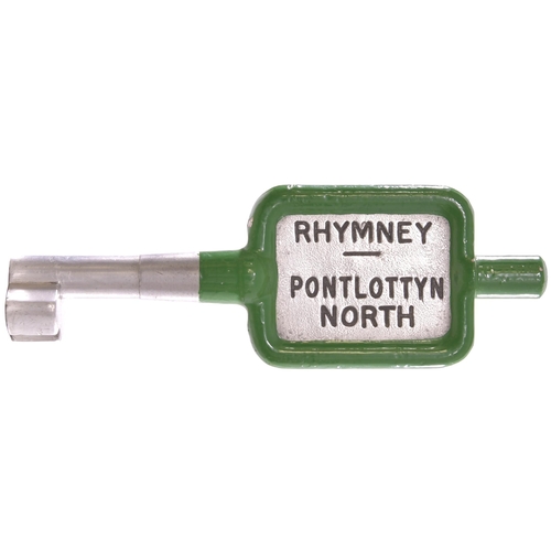 806 - Key token, RHYMNEY-PONTLOTTYN NORTH, (alloy), from the Cardiff to Rhymney route.