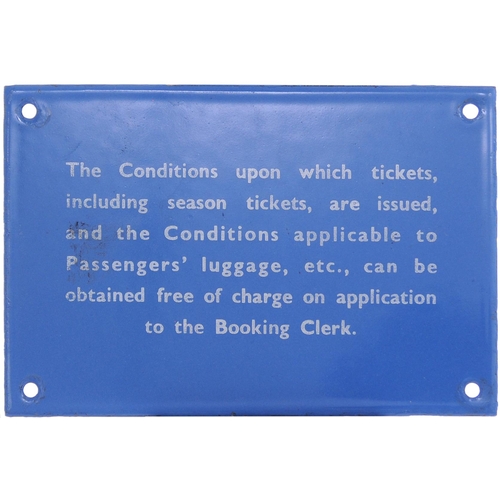 807 - BR(Sc) Ticket Conditions notice, enamel, 6