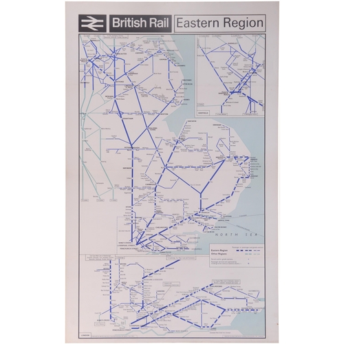 822 - BR(E) double royal poster, REGIONAL SYSTEM MAP, 9/1966, enlargement of London and Sheffield areas, a... 