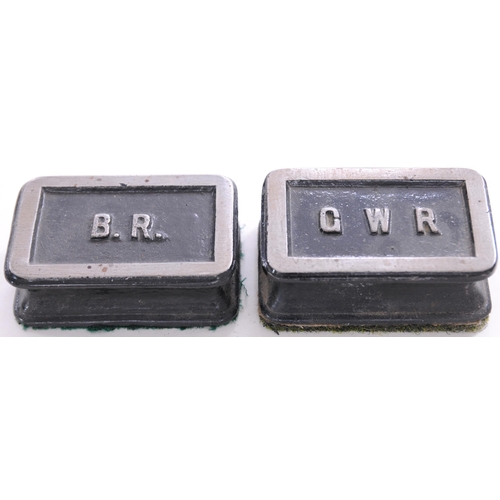 823 - Paperweights, GWR and BR (in GWR style), each cast iron, 3¾