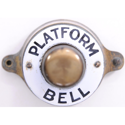 831 - SR signal box plunger with enamel ring, PLATFORM BELL.