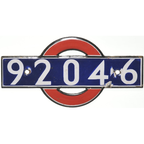 841 - LT car plate, 92046, ex 1938 tube stock, enamel, 5½