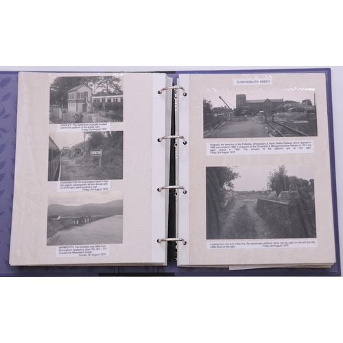 856 - Photo albums, South Wales SR, ER Sussex, Swanage, Halwill, Lambourn Valley noted, 2 vols in slip cas... 