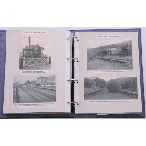 856 - Photo albums, South Wales SR, ER Sussex, Swanage, Halwill, Lambourn Valley noted, 2 vols in slip cas... 