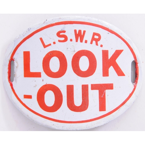 858 - Armband, LSWR HOLDER AUTHORIZED, etc, also LOOK-OUT, enamel. (2)