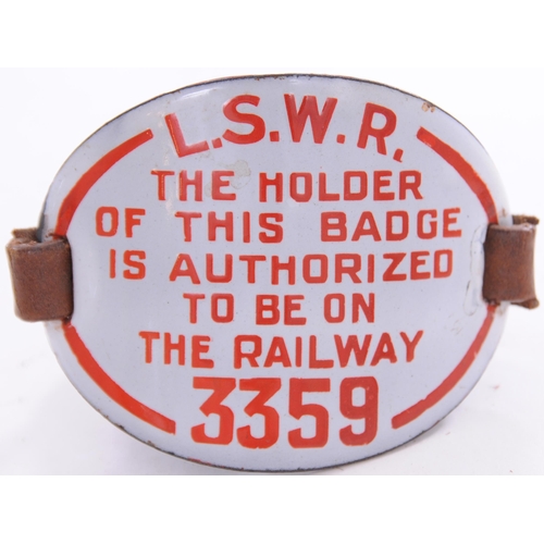 858 - Armband, LSWR HOLDER AUTHORIZED, etc, also LOOK-OUT, enamel. (2)