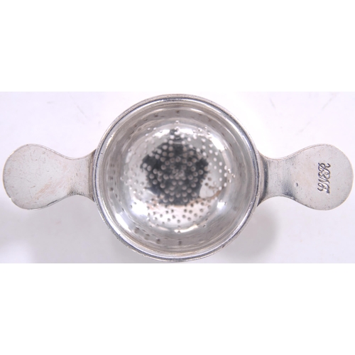 861 - LNER tea strainer, by Walker and Hall, script initials on top, silver plate, 5