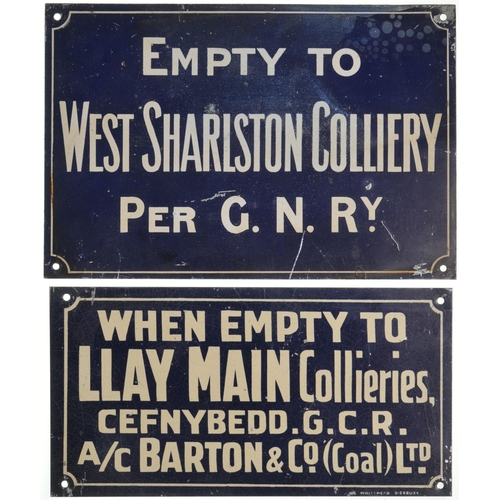 862 - Tinplate wagonplates, EMPTY TO WEST SHARLSTON COLLIERY PER GN Ry, 6¾