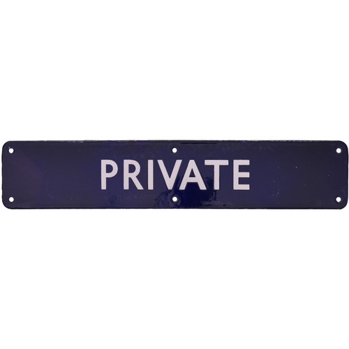 864 - BR(E) doorplate, PRIVATE, (flangeless), enamel, 18