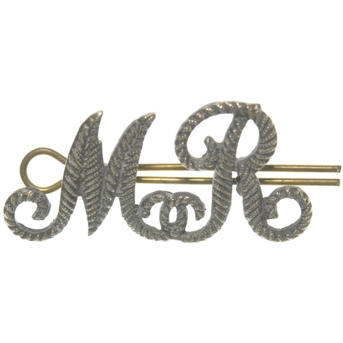 866 - Midland Railway ropework badge, MR, length 2