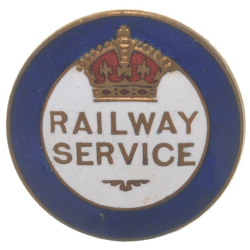 875 - Rhymney Railway (untitled) First World War Railway Service badge, by J Wylie & Co, brass/enamel.