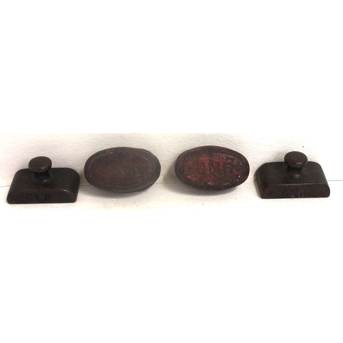 88 - Cast Iron office paper weights - GNR x 2 & GER x 2. (4) (D2) (Dispatch by Mailboxes/Collect from Ban... 