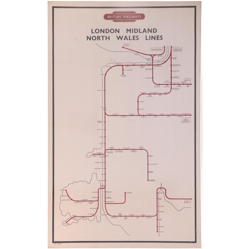 924 - BR(M) double royal poster, NORTH WALES LINES, early 1950s, including Denbigh, Ruthin and Corwen, als... 