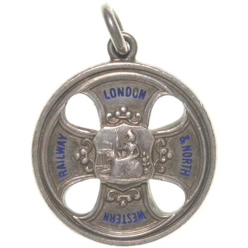 926 - LNWR directors pass, G L SMYTHE, 145, silver with blue enamel, 1…›